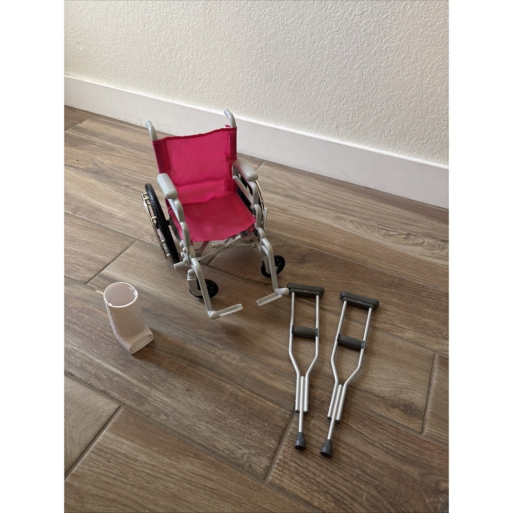 Doll Wheelchair, Crutches, leg Cast for 18 in‎ Doll Our Generation American Girl